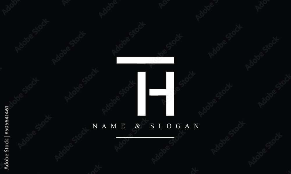 Wall mural th, ht, t, h abstract letters logo monogram