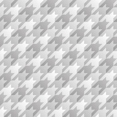 Houndstooth Seamless Pattern in Grayscale colors. Vector Tileable Background.