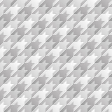 Houndstooth Seamless Pattern in Grayscale colors. Vector Tileable Background.