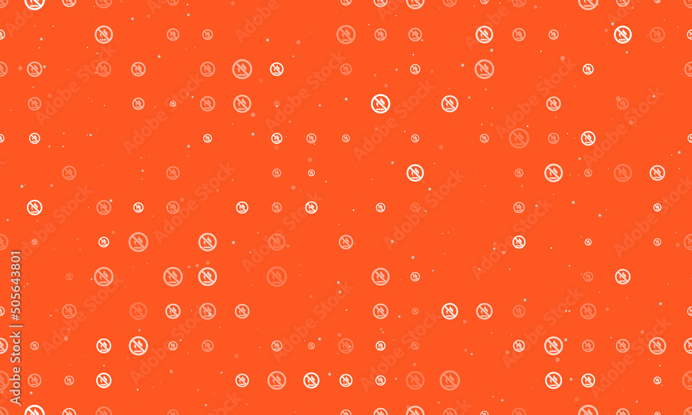 Poster seamless background pattern of evenly spaced white no gas symbols of different sizes and opacity. ve
