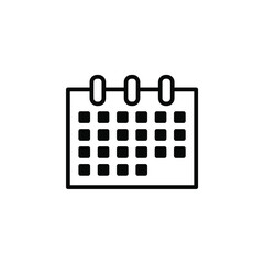 Calendar, Schedule, Date Solid Line Icon Vector Illustration Logo Template. Suitable For Many Purposes.