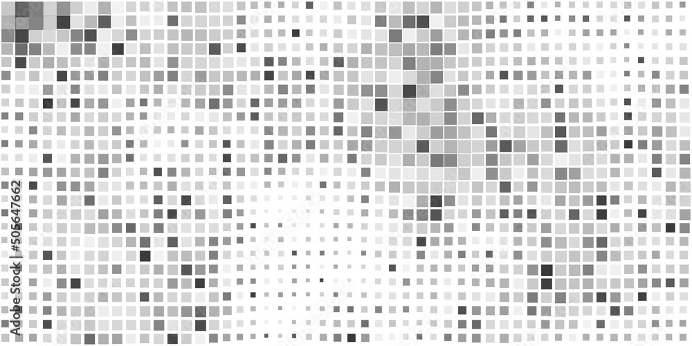 Poster abstract black and white 3d slighty wavy sqaures surface pattern with random sizes and changing shad