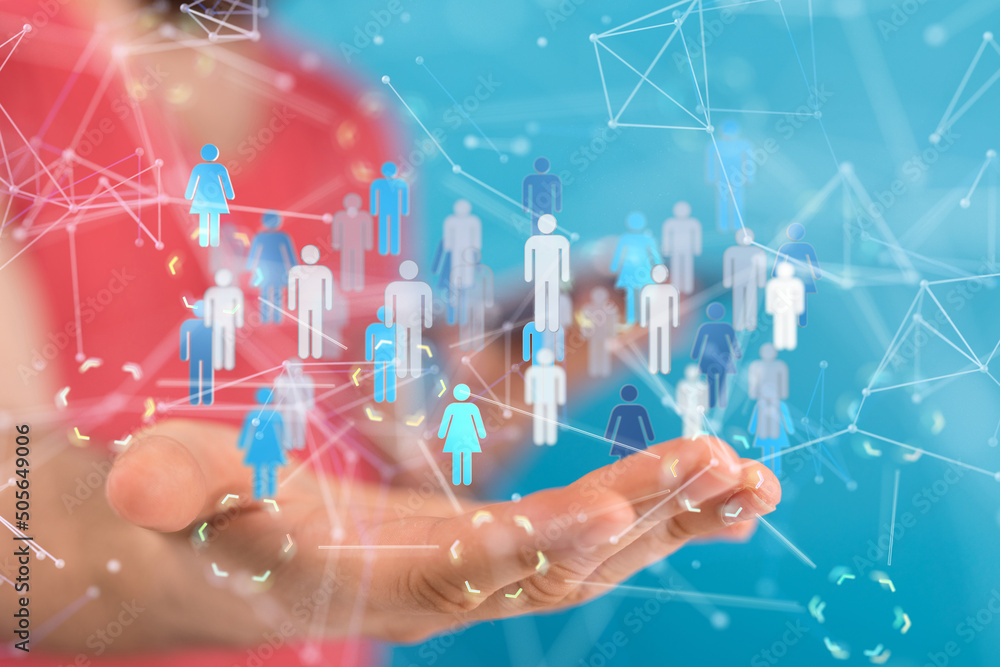 Poster communication network digital group connect