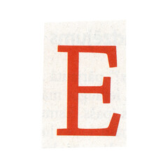 letter e magazine cut out font, ransom letter, isolated collage elements for text alphabet. hand...