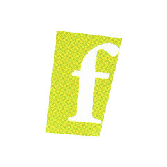 letter f magazine cut out font, ransom letter, isolated collage elements for text alphabet. hand...