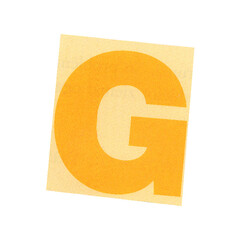 letter g magazine cut out font, ransom letter, isolated collage elements for text alphabet. hand...