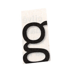 letter g magazine cut out font, ransom letter, isolated collage elements for text alphabet. hand...