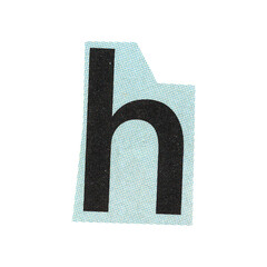 letter h magazine cut out font, ransom letter, isolated collage elements for text alphabet. hand...