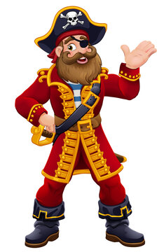 Pirate Fun Captain Cartoon Character Mascot