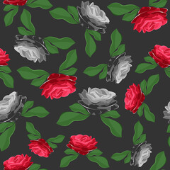 Roses seamless pattern. Floral pattern for packaging, textiles, clothing, prints and wallpapers.