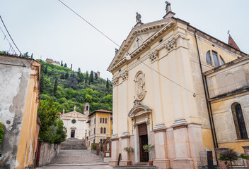 Fototapeta na wymiar View of Sant'Antonio Abate Church in Marostica, Vicenza, Veneto, Italy, Europe
