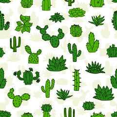 Seamless pattern with colorful cactuses. Perfect for fabric,textile.