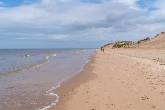 Long sandy beach Formby north west England UK coast near Liverpool