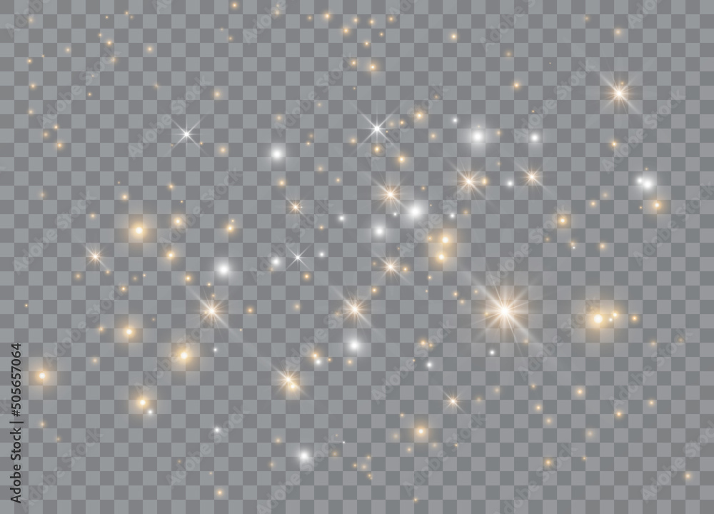 Poster light glow effect stars. vector sparkles on transparent background. christmas abstract pattern. spar