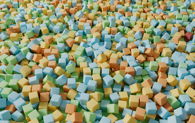Cubi colorati render 3D