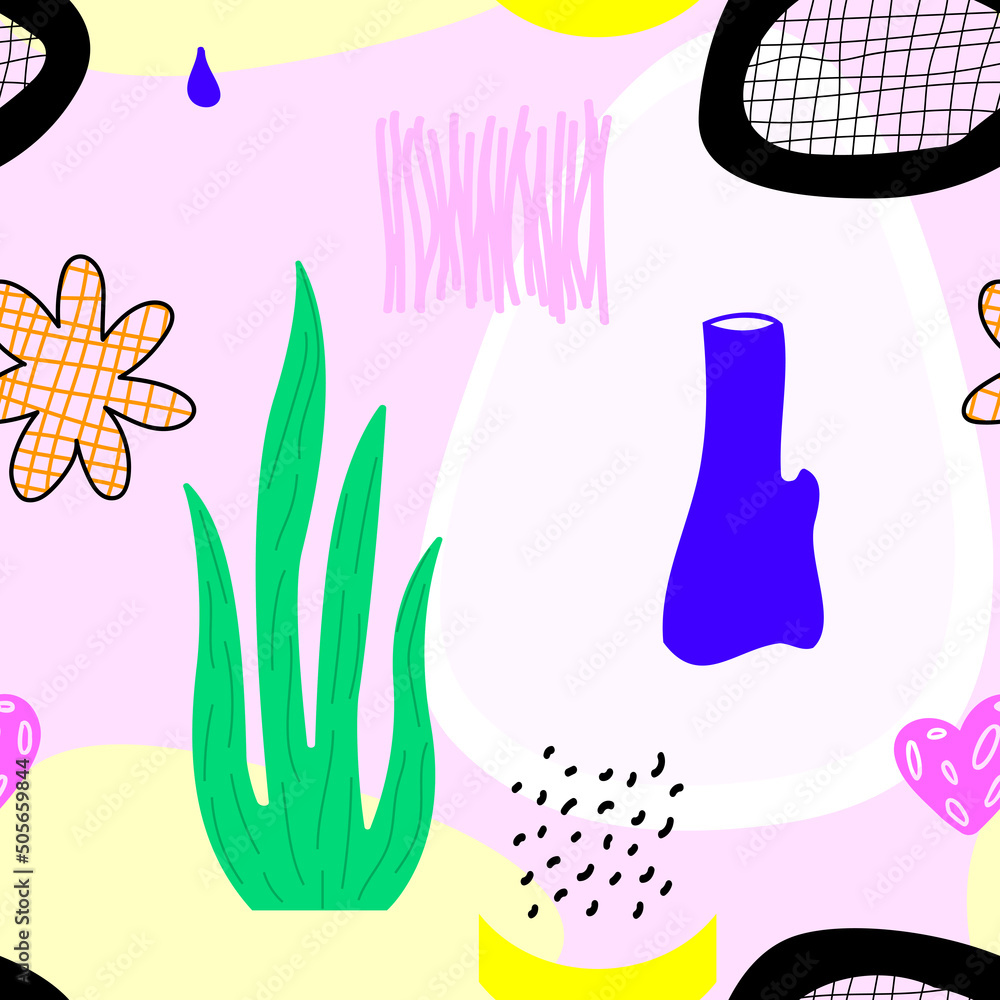 Aufkleber Seamless  vector  pattern with abstract trendy elements.