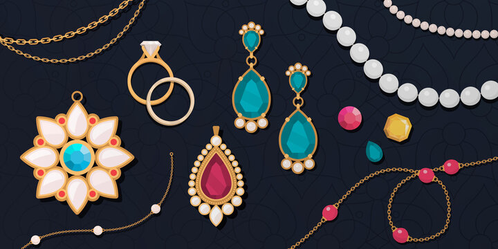 Precious traditional jewels and gemstones
