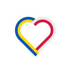 unity concept. heart ribbon icon of ukraine and poland flags. vector illustration isolated on white background	 - obrazy, fototapety, plakaty