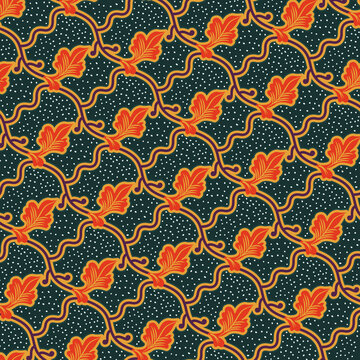 Ethnic Indonesian Batik Floral Pattern