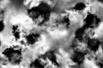 White clouds on black background