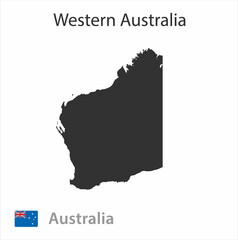 Map of Western Australia. Vector illustration.