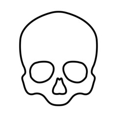 Skull human vector icon. Black skull outline vector icon. Human skull in a linear style. Dead head in flat style. Vector illustration.