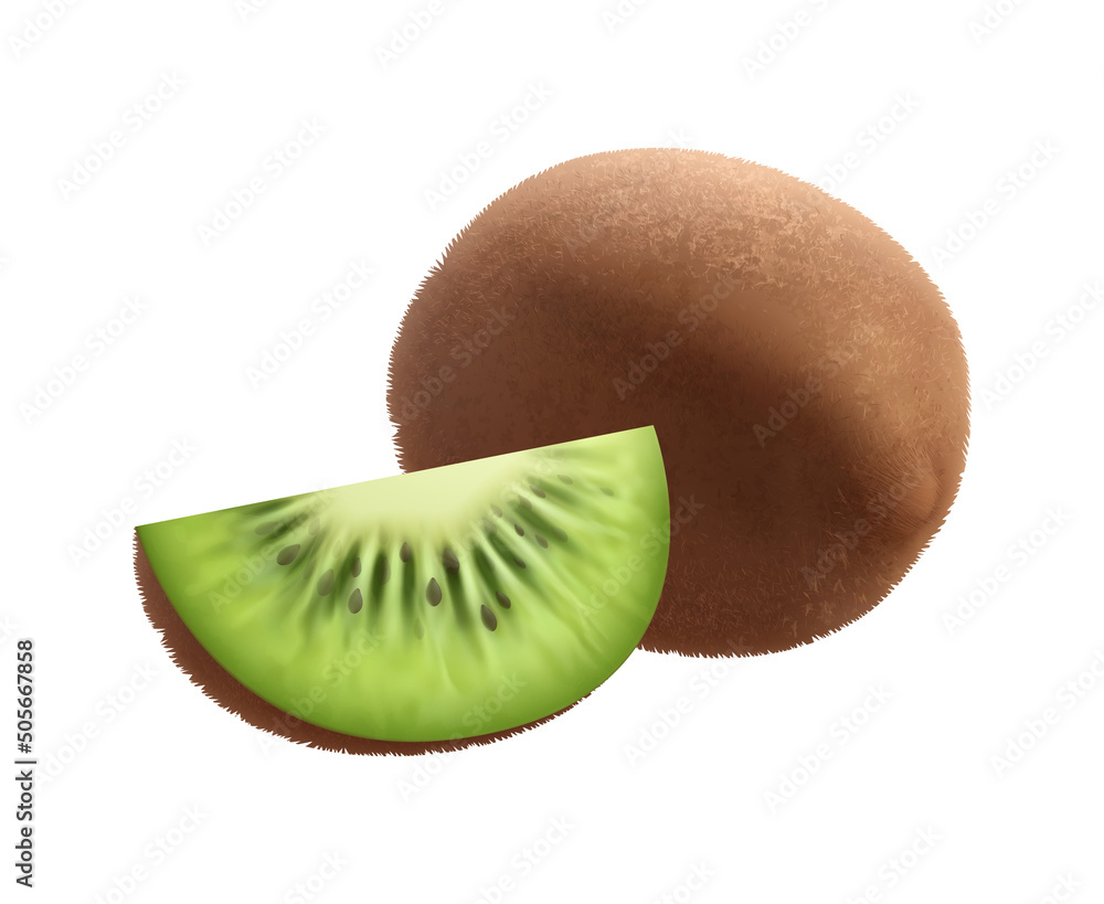 Wall mural exotic fruit kiwi composition