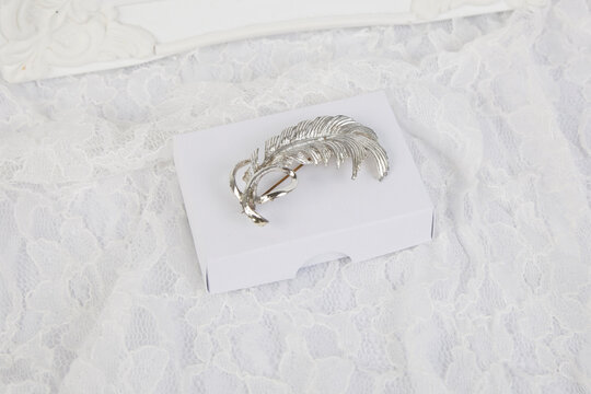Feather Brooch Silver Jewellry