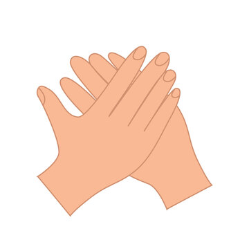 Gesture hands applauding and clapping. Bravo expression by applause. Vector illustration on a white background.