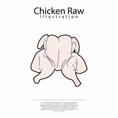 Chicken raw silhouette for your restaurant and market illustration