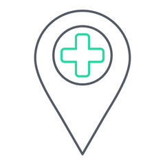 Hospital Location Icon Design