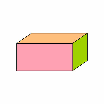 Cuboid basic simple 3d shape isolated on white background