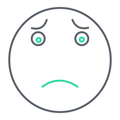 Worried Emoji Icon Design
