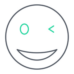 Wink Emoji Icon Design
