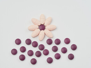 pharmaceutical over the counter or prescription pills isolated over white background