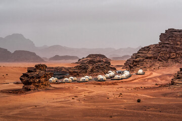Modern camping on Mars, Wadi Rum, Jordan
