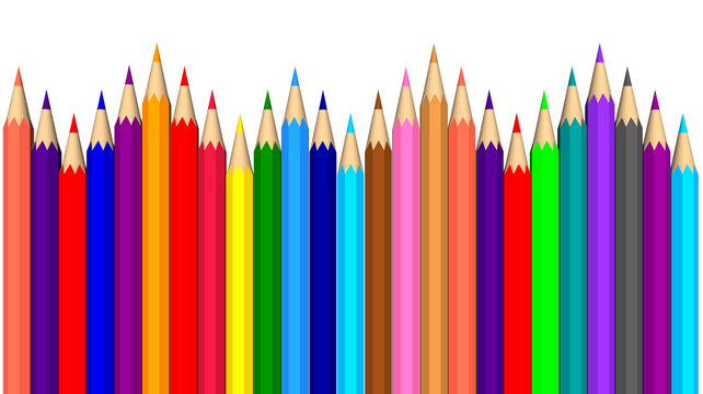 wave pattern of colourful pencil