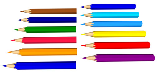 colourful of pencil with white background 
