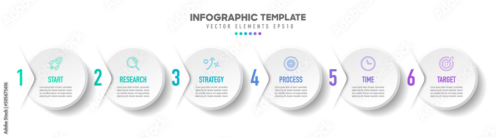 Aufkleber timeline infographic design with 6 options or steps. infographics for business concept. can be used 