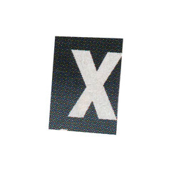  letter x magazine cut out font, ransom letter, isolated collage elements for text alphabet. hand...