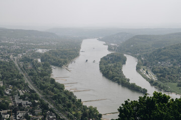 Magnificent panoramic view of the Rhine valley.