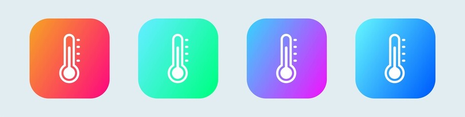 Thermometer temperature measurement icon in gradient colors. Vector illustration. - obrazy, fototapety, plakaty