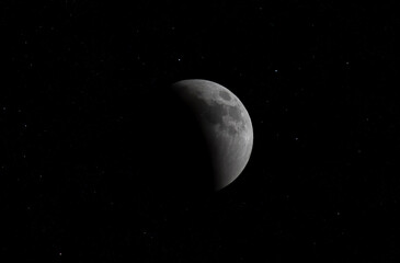 Penumbral Phase of the May 2022 Blood Moon Lunar Eclipse in Ottawa, Canada - 505681230