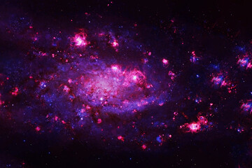 Blue space nebula with stars. Elements of this image furnished by NASA