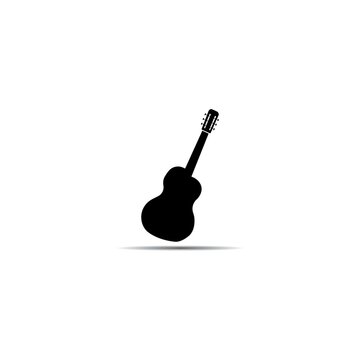 Guitar logo template vector icon illustration