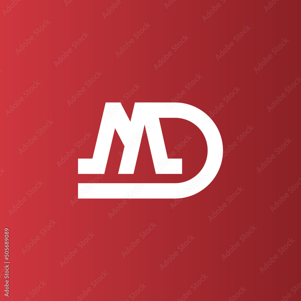 Wall mural letter md simple logo design shape for brand identity