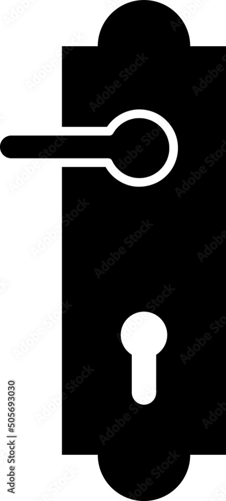 Poster door handle with keyhole icon vector.eps