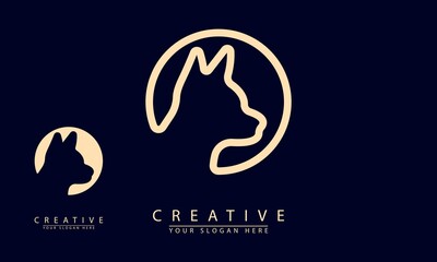 vector logo dog shape outline icon