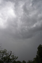 Ominous clouds in the sky during a severe thunderstorm