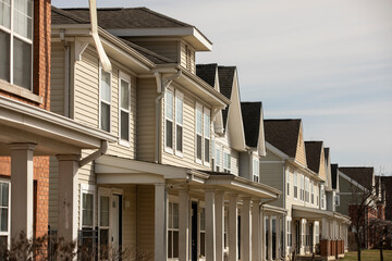 Afternoon light shines on housing near downtown Gary, Indiana, USA.